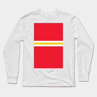 Liverpool FC Red White Yellow Colours Bar Design Long Sleeve T-Shirt